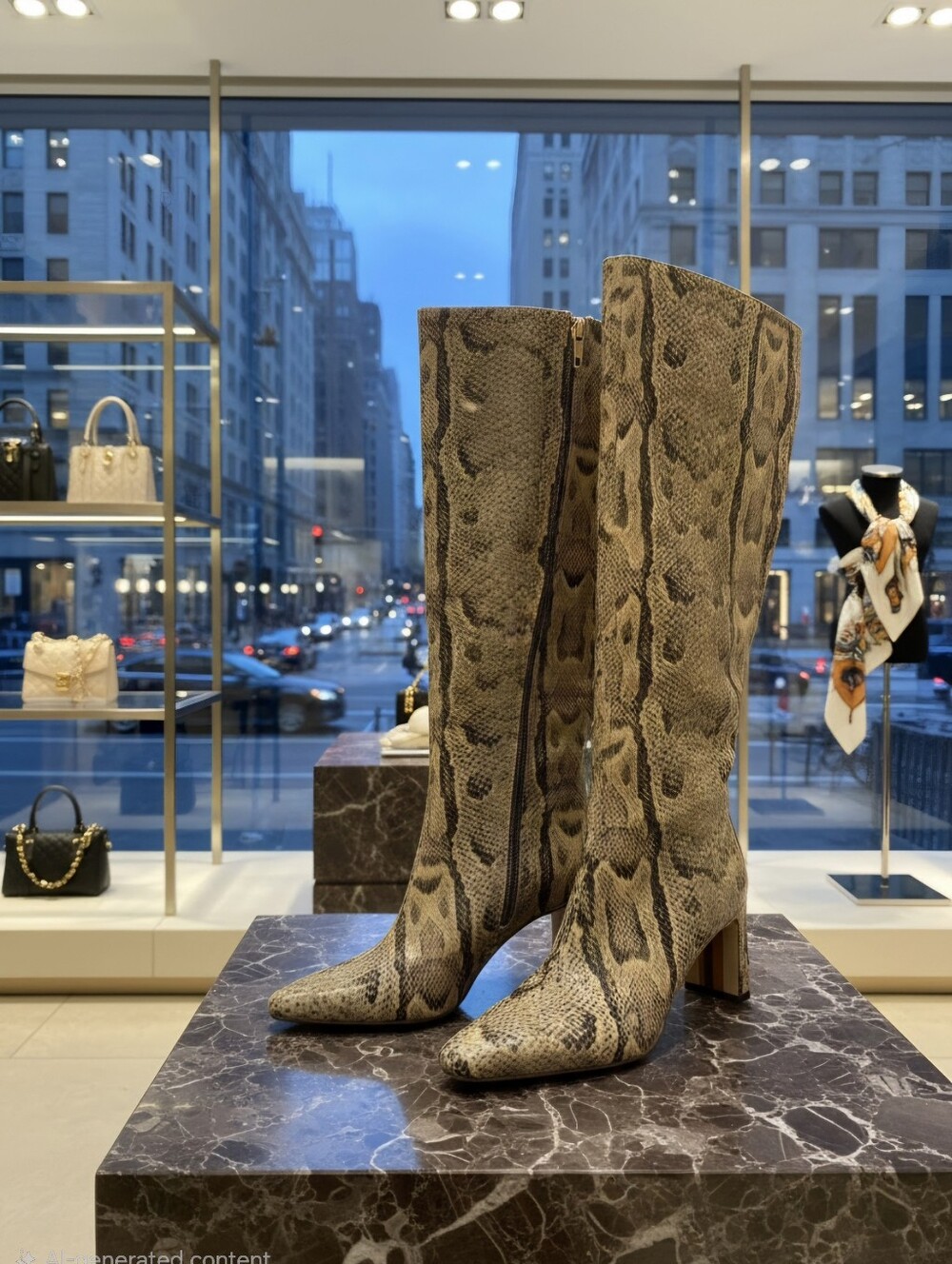 SAM EDELMAN SLYVIA 2 LEATHER TALL SNAKE BOOTS WOMEN'S SZ 6 M $289